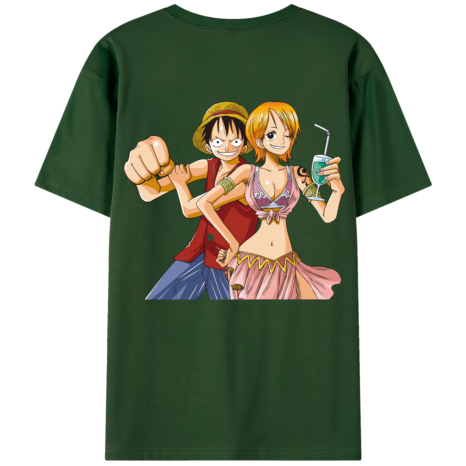 ワンピース モンキー・D・ルフィ ONE PIECE Monkey D. Luffy 綿100％半袖Tシャツ（背面プリント）